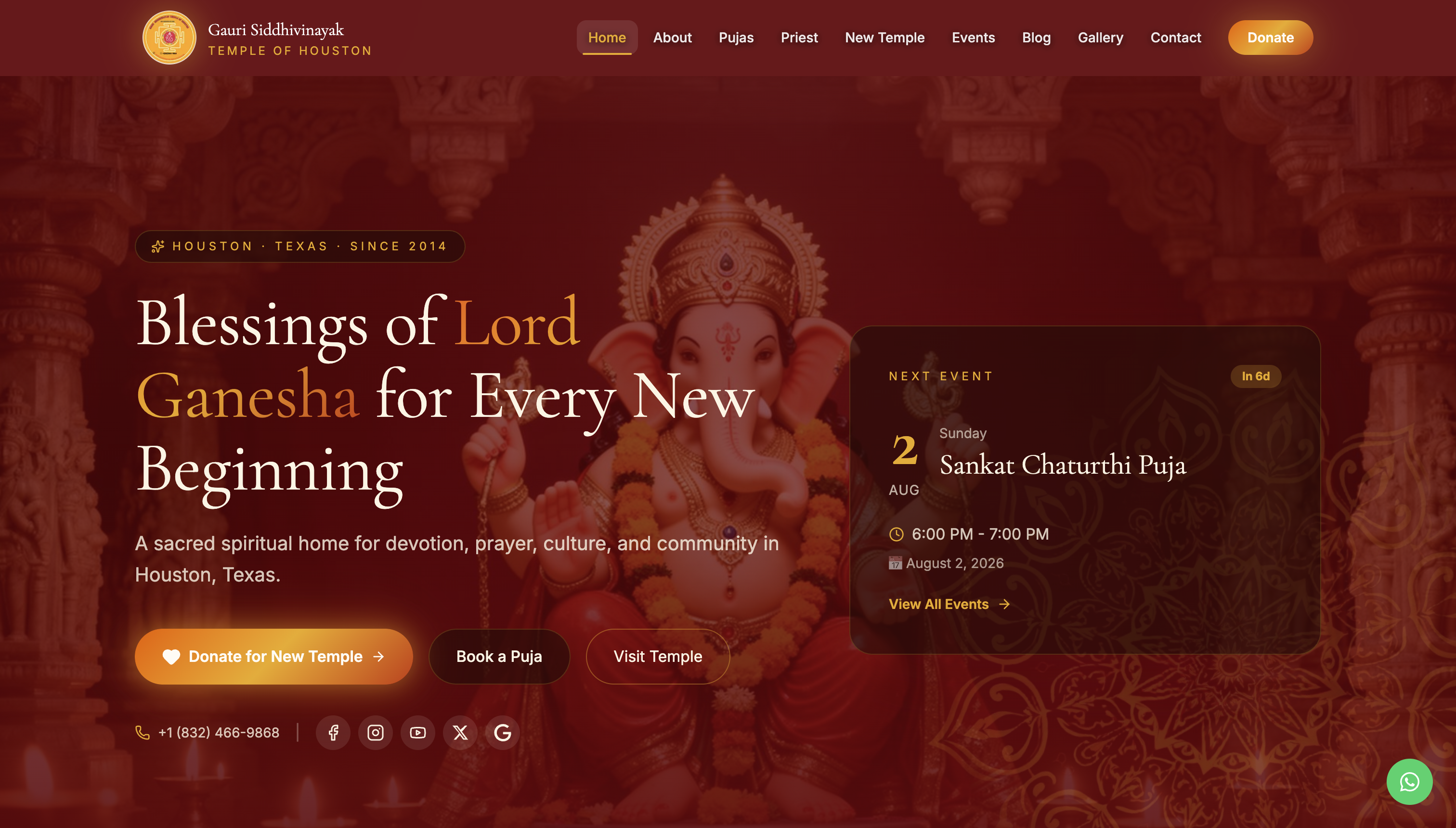 Gauri Siddhivinayak Temple of Houston